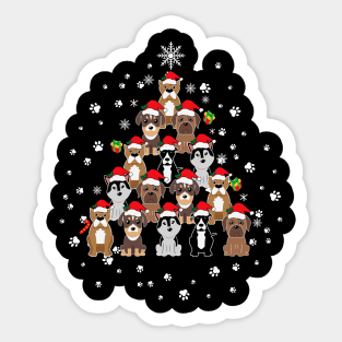 Dogs paws christmas tree Sticker